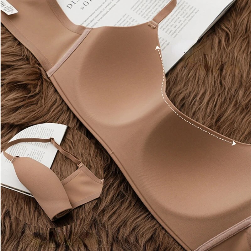 Moteriškos belaidės atramos liemenėlės Patogus vienspalvis apatinis trikotažas Madingas besiūlis apatinis apatinis trikotažas Mažos krūtinės liemenėlės Seksualus apatinis trikotažas