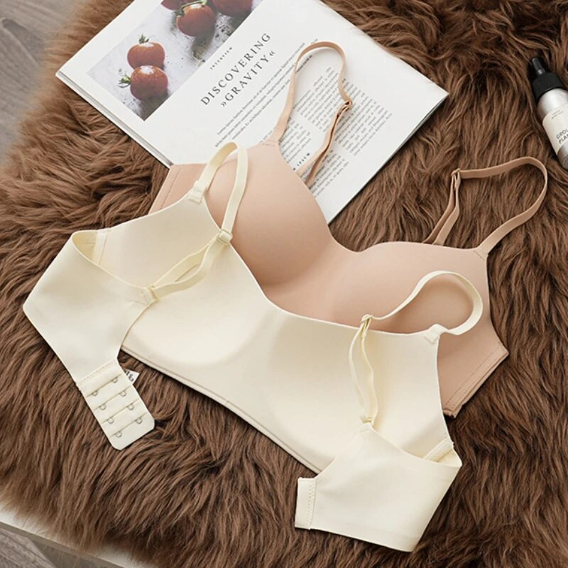 Moteriškos belaidės atramos liemenėlės Patogus vienspalvis apatinis trikotažas Madingas besiūlis apatinis apatinis trikotažas Mažos krūtinės liemenėlės Seksualus apatinis trikotažas