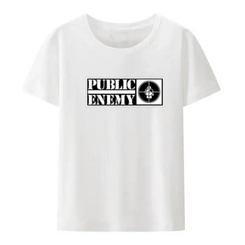 Тениска Public Enemy Дамска и мъжка нова музикална рап риза Camiseta Hombre Летни памучни дрехи с голям размер