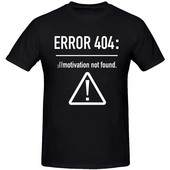 Ženske majice kratkih rukava Funny Letters Design Error 404 Motivation Not Found Pamuk Ljeto O izrez kratkih rukava Pamučne majice velikih veličina