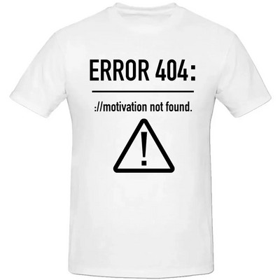Ženske majice kratkih rukava Funny Letters Design Error 404 Motivation Not Found Pamuk Ljeto O izrez kratkih rukava Pamučne majice velikih veličina