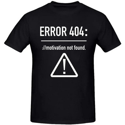 Ženske majice kratkih rukava Funny Letters Design Error 404 Motivation Not Found Pamuk Ljeto O izrez kratkih rukava Pamučne majice velikih veličina