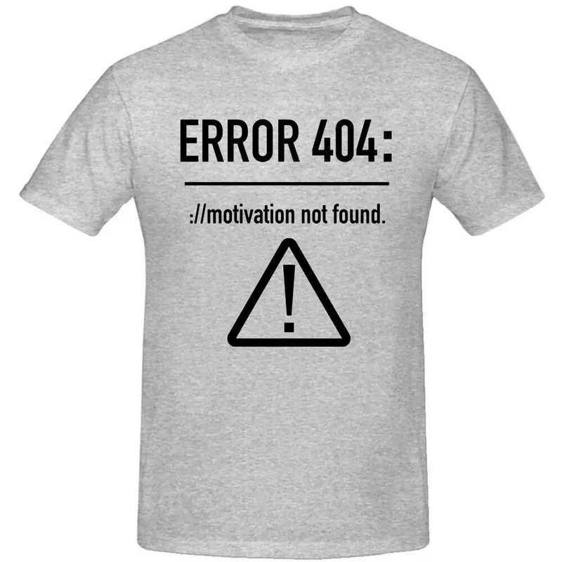 Ženske majice kratkih rukava Funny Letters Design Error 404 Motivation Not Found Pamuk Ljeto O izrez kratkih rukava Pamučne majice velikih veličina
