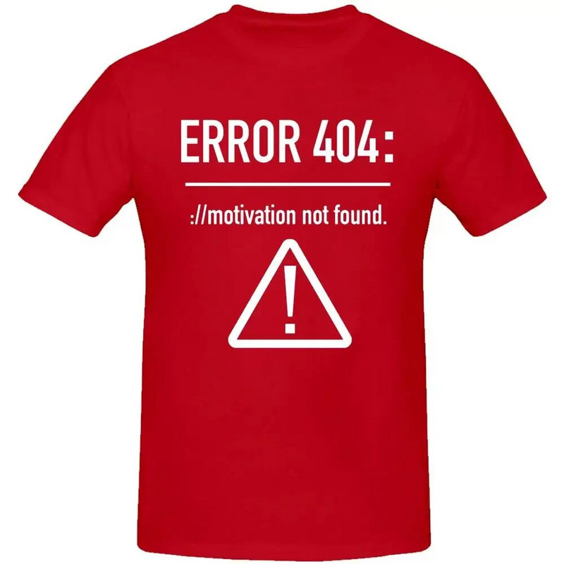 Ženske majice kratkih rukava Funny Letters Design Error 404 Motivation Not Found Pamuk Ljeto O izrez kratkih rukava Pamučne majice velikih veličina