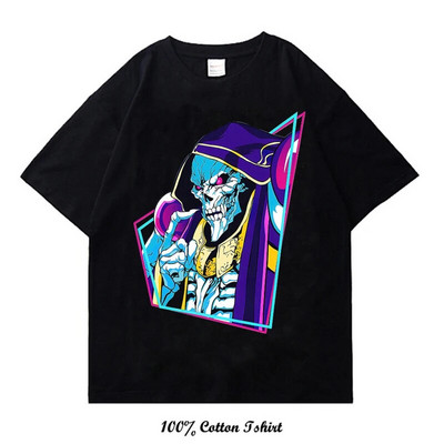 Ιαπωνικό Anime Overlord Graphic Print Μπλουζάκι Harajuku Vintage κοντό μανίκι συν μέγεθος βαμβακερό γυναικείο μπλουζάκι με λαιμόκοψη