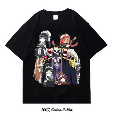 Ιαπωνικό Anime Overlord Graphic Print Μπλουζάκι Harajuku Vintage κοντό μανίκι συν μέγεθος βαμβακερό γυναικείο μπλουζάκι με λαιμόκοψη