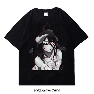 Ιαπωνικό Anime Overlord Graphic Print Μπλουζάκι Harajuku Vintage κοντό μανίκι συν μέγεθος βαμβακερό γυναικείο μπλουζάκι με λαιμόκοψη