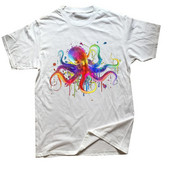 Tricou amuzant Caracatiță Curcubeu psihedelic Colorat Caracatiță Bărbați Femei Moda Casual mânecă scurtă Plus Size Tricou Unisex