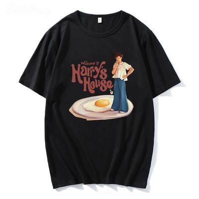 Tricou de vară cu decolteu în formă de O, tricou pentru băiat, casa de gândire, copertă pentru album muzical, 100% bumbac, imprimeu cu ouă, bărbați/femei.