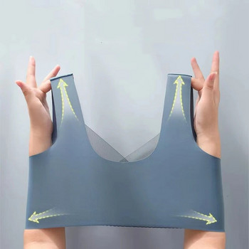 Дамски Visual Breat по-малък дантелен сутиен без стоманени пръстени Дишащо бельо Вътрешна опора за увисване предотвратява спортен сутиен с жилетка