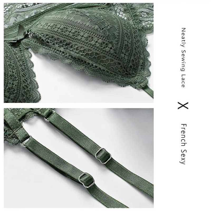 Nugaros nėrinių apyrankė be pamušalo, minkštas ir plonas apatinis trikotažas Seksualūs moteriški apatiniai