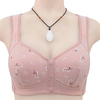 Sutien Bumbac Femei Sutiene fără sârmă Închidere în față Bralette Lenjerie intimă confortabilă pentru femei Bust mare 52BC 50BC 48BC Cupă
