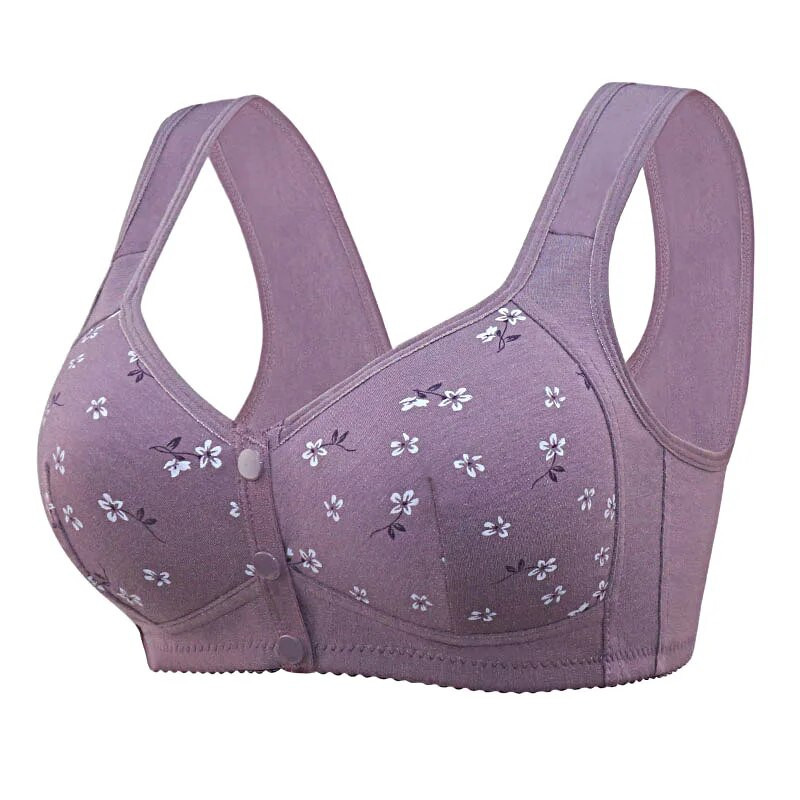 Sutien Bumbac Femei Sutiene fără sârmă Închidere în față Bralette Lenjerie intimă confortabilă pentru femei Bust mare 52BC 50BC 48BC Cupă