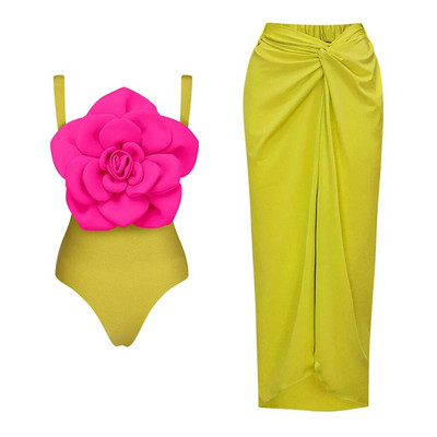 2024 New Flower Costum de baie dintr-o bucată de lux pentru femei Costume de baie Monokini Body Costum de baie Costum de baie Curea Plajă Wear Costume de vară
