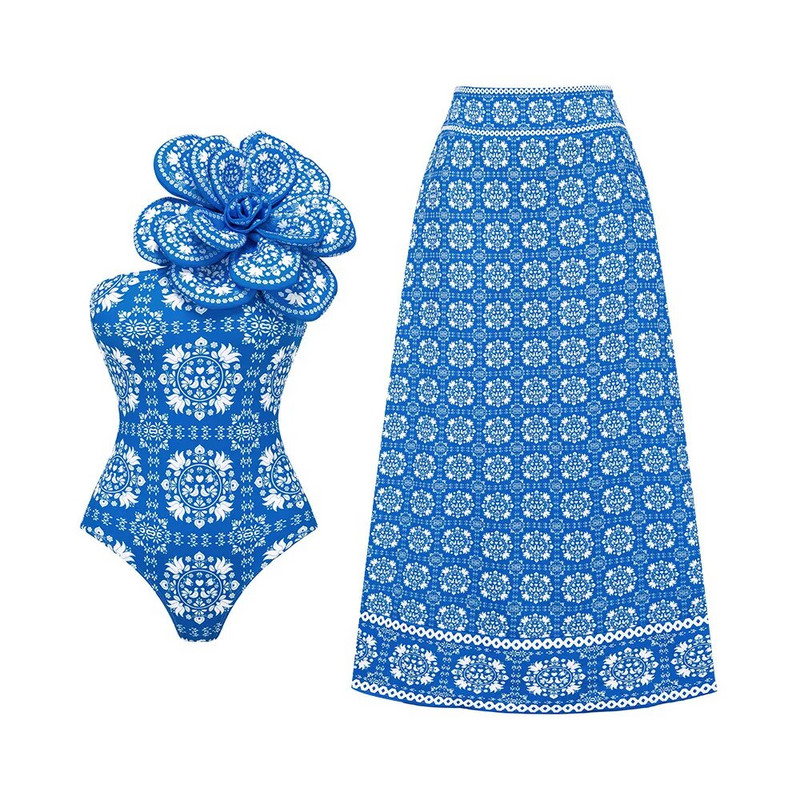 2024 New Flower Costum de baie dintr-o bucată de lux pentru femei Costume de baie Monokini Body Costum de baie Costum de baie Curea Plajă Wear Costume de vară