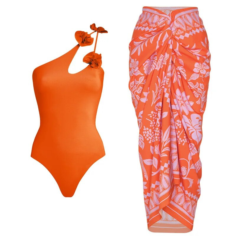 Trobojni bikini set s cvijetom, kupaći kostim visokog struka, seksi odijelo, odjeća za plažu, pokrivalo, 3 boje