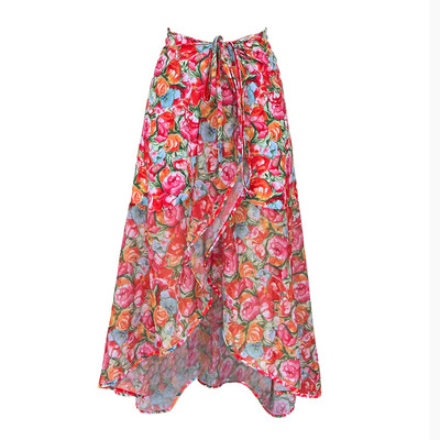 2024 Set de bikini cu volane de înaltă calitate, 3 buc, cu costum de baie cu acoperire florală, costum de baie imprimat pentru femei, biquini push up pentru femei, îmbrăcăminte de plajă