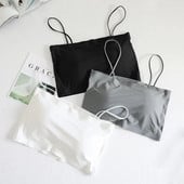 Modni ljetni seksi grudnjaci za žene Push Up donje rublje Ice Silk Seamless Word Sling Female Tube Top 2022 Bijele majice bez rukava