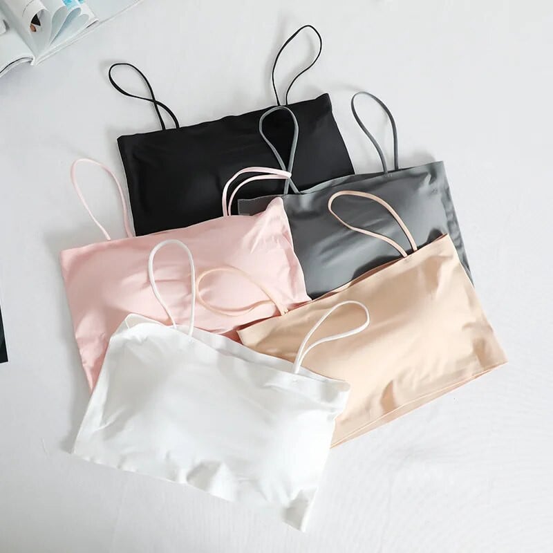 Modni ljetni seksi grudnjaci za žene Push Up donje rublje Ice Silk Seamless Word Sling Female Tube Top 2022 Bijele majice bez rukava