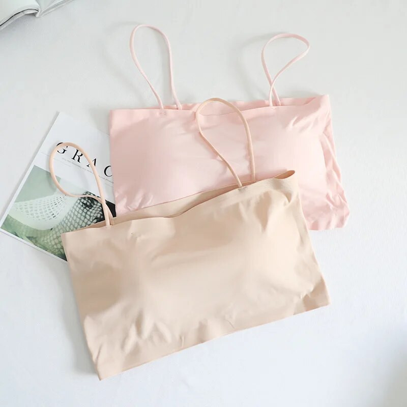 Modni ljetni seksi grudnjaci za žene Push Up donje rublje Ice Silk Seamless Word Sling Female Tube Top 2022 Bijele majice bez rukava