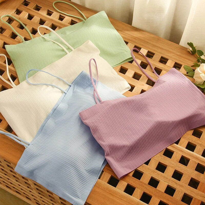 Modni ljetni seksi grudnjaci za žene Push Up donje rublje Ice Silk Seamless Word Sling Female Tube Top 2022 Bijele majice bez rukava