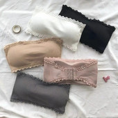 Žensko donje rublje bez naramenica Tube Top donje rublje Nevidljivi nevidljivi grudnjak u crnoj boji Seksi jednobojni grudnjaci Crop Top Ženski