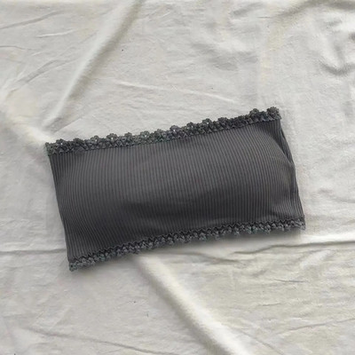 Žensko donje rublje bez naramenica Tube Top donje rublje Nevidljivi nevidljivi grudnjak u crnoj boji Seksi jednobojni grudnjaci Crop Top Ženski