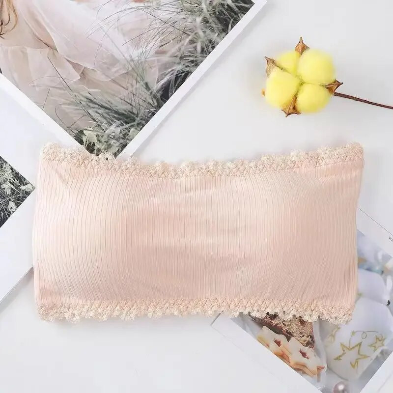 Žensko donje rublje bez naramenica Tube Top donje rublje Nevidljivi nevidljivi grudnjak u crnoj boji Seksi jednobojni grudnjaci Crop Top Ženski