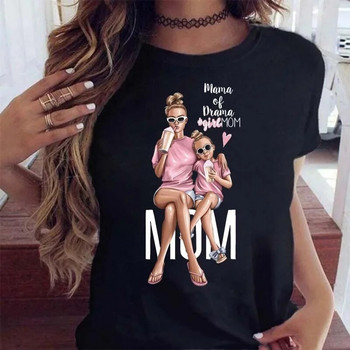 Maycaur Γυναικεία κινούμενα σχέδια Mom Mother Girl Print Γυναικεία μπλουζάκια Casual Top T-shirt Γυναικεία Γυναικεία γραφικά γυναικεία μπλουζάκια μπλουζάκι