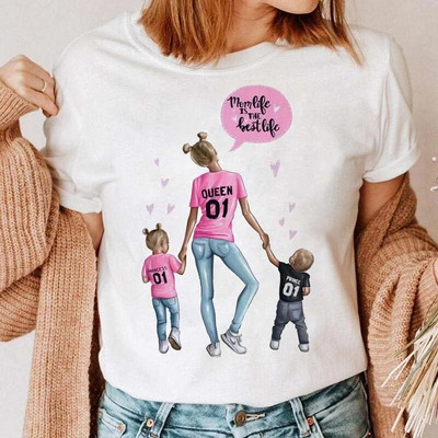 „Maycaur“ moterų animacinių filmų „Mama mama“ mergina „Print“ moteriški marškinėliai Laisvalaikiai viršutiniai marškinėliai Moteriški moteriški grafiniai marškinėliai didelio dydžio marškinėliai