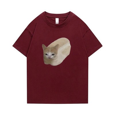 2023 New Summer Plus Size Femei Tricou Bumbac Bărbați meme Funny Tee Bread Cat Print TOP Fashion Leisure Haine Transport gratuit