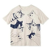 Vintage Ljetna Hip Hop Harajuku Vintage Cat Print Velika Majica Ulična Kratkih Rukava Ležerna Ženska T-Shirt Y2k Punk Odjeća