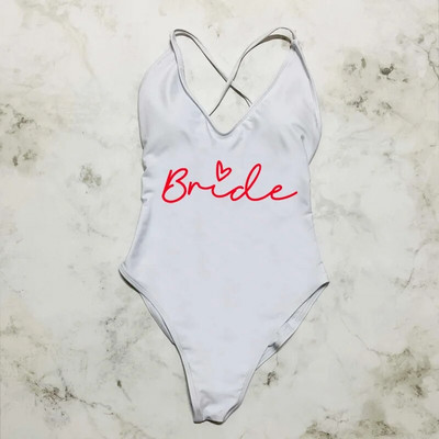 Szexi párnázott egyrészes fürdőruha női csapat menyasszonyi fürdőruha bikini nyári fürdőruha nagy méretű strandruha Lánybúcsú Lady