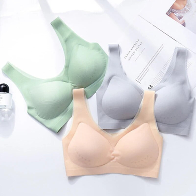 Seksi gornji bešavni grudnjak Push Up ženski grudnjak bez šavova bez rukava Žensko donje rublje Ice Silk bez žica bez okvira