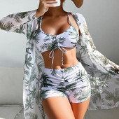 Costume de baie cu imprimeu de vară Seturi tankini Costume de baie pentru femei Push Up pentru ținute de plajă Costume de baie din trei piese Costum de baie pentru piscină