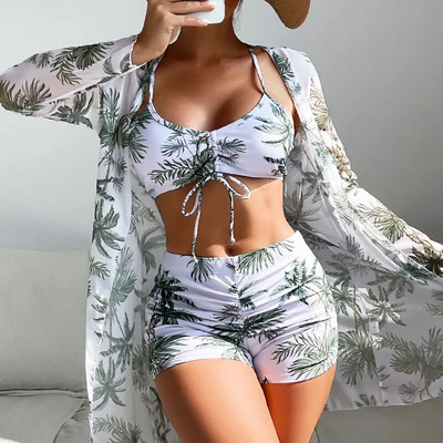 Costume de baie cu imprimeu de vară Seturi tankini Costume de baie pentru femei Push Up pentru ținute de plajă Costume de baie din trei piese Costum de baie pentru piscină