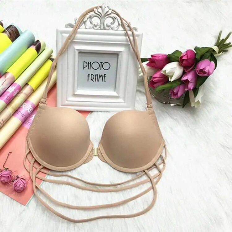 Új fazonú lány nyakba akasztós melltartó, gyönyörű hát, kis melltartó, acél gyűrűs melltartó, könnyű és légáteresztő fehérnemű melltartó