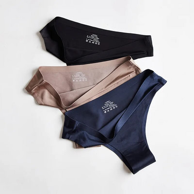 BANNIROU Női Bugyi Fehérnemű Fitnesz Sport Seamless Női Fehérnemű Szexi T-back G-string tanga Ice Silk Női Fehérnemű