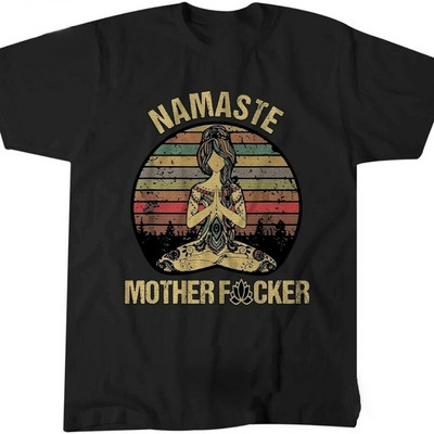 Muška majica za slobodno vrijeme Vintage Namaste Majka Eksplicitna majica Ženske majice s O izrezom Muške ljetne majice Roupas Masculinas Plus Size
