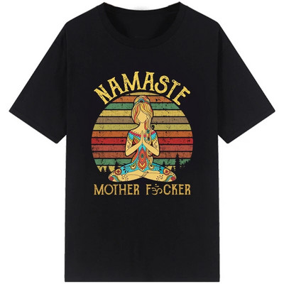 Muška majica za slobodno vrijeme Vintage Namaste Majka Eksplicitna majica Ženske majice s O izrezom Muške ljetne majice Roupas Masculinas Plus Size