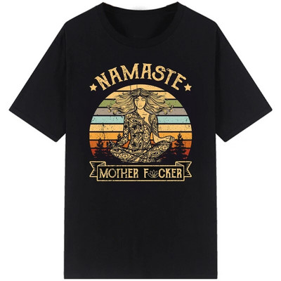 Muška majica za slobodno vrijeme Vintage Namaste Majka Eksplicitna majica Ženske majice s O izrezom Muške ljetne majice Roupas Masculinas Plus Size