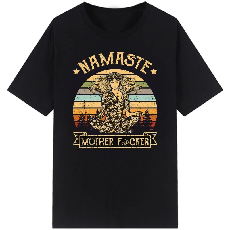 Muška majica za slobodno vrijeme Vintage Namaste Majka Eksplicitna majica Ženske majice s O izrezom Muške ljetne majice Roupas Masculinas Plus Size