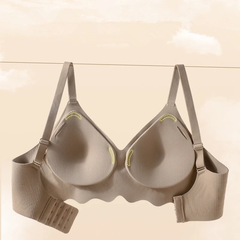 Bešavno donje rublje novog stila za žene s malim grudima, push-upom, grudima sa strane, lijepim prugama na leđima, bez grudnjaka