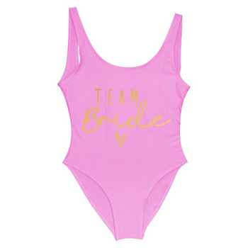 S-3XL Team Bride Ολόσωμο Μαγιό Squad Woman Blush Ροζ Μαγιό Bachelorette Party Μαγιό Beatchwear Μαγιό