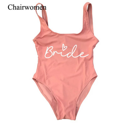 S-3XL Team Bride Costum de baie dintr-o bucată Squad Woman Blush Pink Costume de baie Costume de baie pentru petrecere de burlac Costume de baie Beatchwear