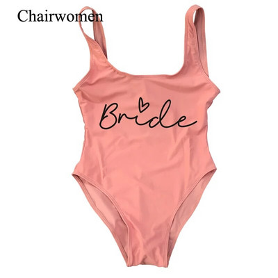 S-3XL Team Bride Costum de baie dintr-o bucată Squad Woman Blush Pink Costume de baie Costume de baie pentru petrecere de burlac Costume de baie Beatchwear