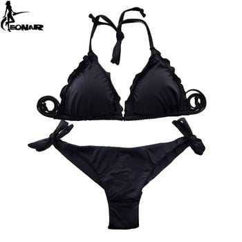 EONAR-Γυναικείο βολάν Push Up Swimsuit, Brazilian Cut Bottom Set Bikini, Μαγιό, Μαγιό