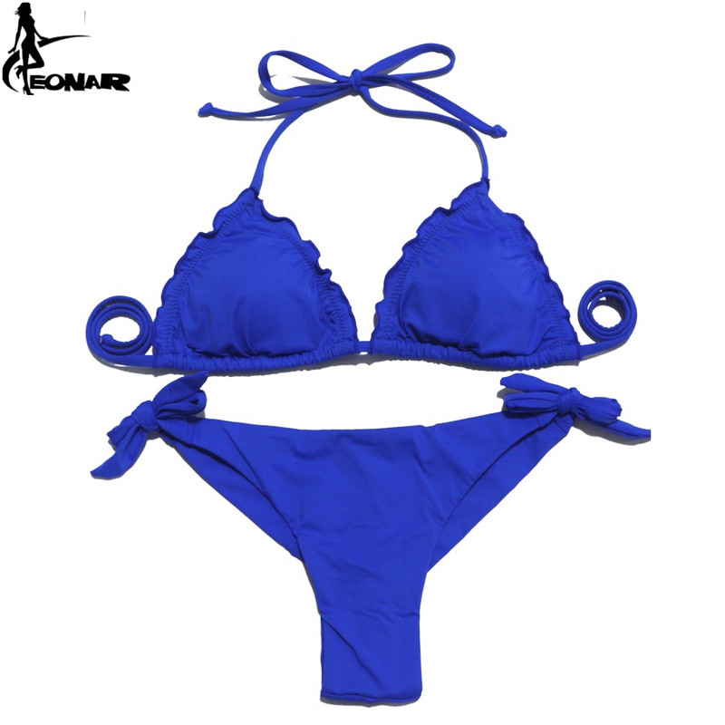 EONAR-Γυναικείο βολάν Push Up Swimsuit, Brazilian Cut Bottom Set Bikini, Μαγιό, Μαγιό