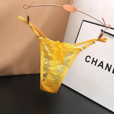 Chiloți din dantelă cu bowknot pentru femei, lenjerie de corp cu perspectivă sexy pentru femei, lenjerie cu talie reglabilă, tanga fără sudură