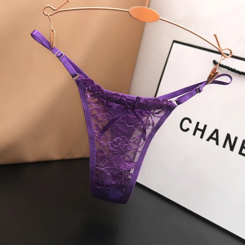 Moteriškos, nėriniuotos kelnaitės, moteriškos seksualios perspektyvos apatinis trikotažas Moteriški madingi reguliuojamo juosmens apatinis trikotažas Besiūliai G stringi